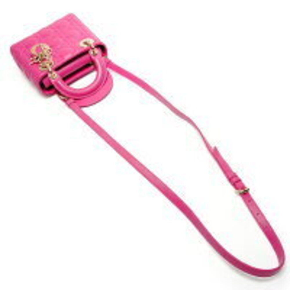 Christian Dior Lady Lambskin Shoulder Bag Pink - Picture 8 of 13